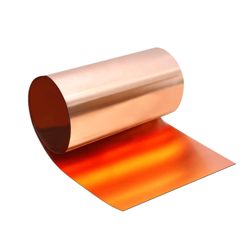 Uxney Copper Sheet Roll, 1000x300x0.5mm Copper Flashing Roll, 25 Gauge Thick Pure Copper Plate & Strip for Roofing, DIY Projects, House Repair, Crafts and Metal Working - Image 1
